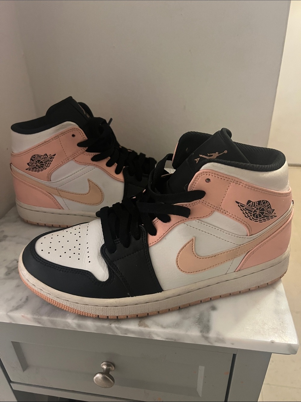 Jordan Men’s High-Top Sneakers Pink & Black